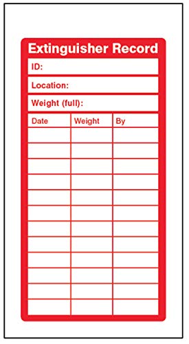 Caledonia Signs 51080 Etikette für Feuerlöscher-Inspektionsprotokoll, 150,0 x 80,0 x 10,0 mm, 10 Stück von Caledonia Signs