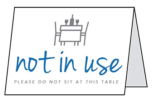 Kunststoff-Tischkarten „Not in use Please do not sit at this table“, doppelseitig, 150 x 100 mm, 5 Stück von Caledonia Signs