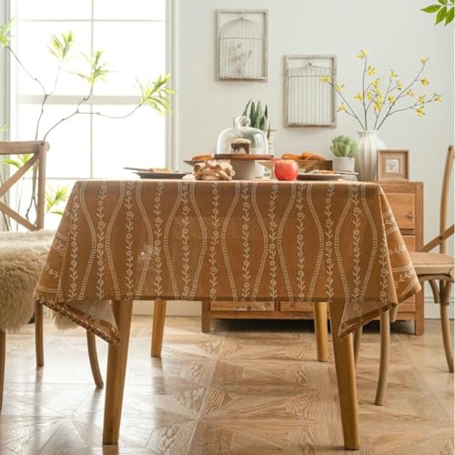 Calefee Tischdecke Eckig 140x140cm, Abwaschbare Tischdecke Baumwolle und Leinen mit Blumenmuster Tischdeko für die Küche Fleckschutz Calefee Tischdecke Eckig 140x140cm, Abwaschbare Tischdecke Baumwolle und Leinen mit Blumenmuster Tischdeko für die Küche Fleckschutz von Calefee