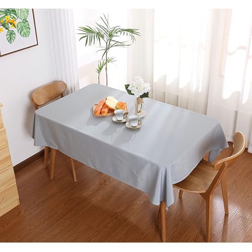 Calefee Tischdecke Rechteckig 100x140cm, Tischdecke Hochzeit Polyester Einfarbig Hellgrau Abwaschbare Tischdecke Fleckschutz Calefee Tischdecke Rechteckig 100x140cm, Tischdecke Hochzeit Polyester Einfarbig Hellgrau Abwaschbare Tischdecke Fleckschutz von Calefee