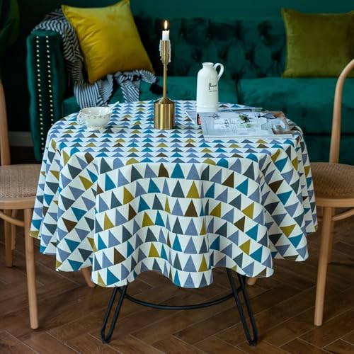 Calefee Tischdecke Rund 140 cm Durchmesser, Tischdecke Polyester Fleckenschutz 2-4 Personen Mehrfarbiges Dreiecksmuster Tischdecke für Couchtisch Calefee Tischdecke Rund 140 cm Durchmesser, Tischdecke Polyester Fleckenschutz 2-4 Personen Mehrfarbiges Dreiecksmuster Tischdecke für Couchtisch von Calefee