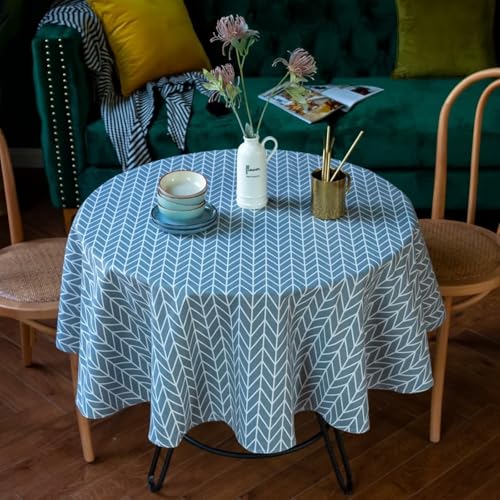 Calefee Tischtuch Rund 140 cm, Tischdecke Polyester Abwaschbar 2-4 Personen Fischgrätenmuster Tischwäsche Esszimmer Calefee Tischtuch Rund 140 cm, Tischdecke Polyester Abwaschbar 2-4 Personen Fischgrätenmuster Tischwäsche Esszimmer von Calefee
