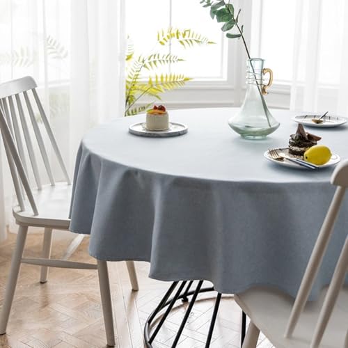 Calefee Tischtuch Rund 160 cm, Tischdecke Polyester Abwaschbar 2-4 Personen Einfarbig Hellblau Leinenoptik Tischwäsche Landhausstil Deko Calefee Tischtuch Rund 160 cm, Tischdecke Polyester Abwaschbar 2-4 Personen Einfarbig Hellblau Leinenoptik Tischwäsche Landhausstil Deko von Calefee