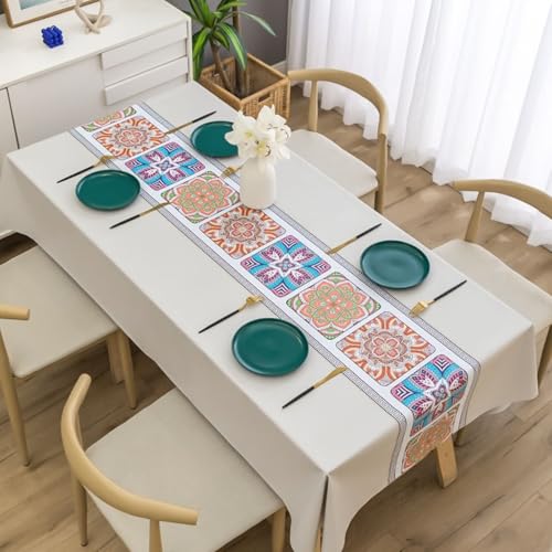 Calefee Tischtücher Rechteckig 120x160cm, Tischdecke Kunststoff PVC mit Ethnischem Stilmuster Tischdecke Fleckschutz Abwaschbar Calefee Tischtücher Rechteckig 120x160cm, Tischdecke Kunststoff PVC mit Ethnischem Stilmuster Tischdecke Fleckschutz Abwaschbar von Calefee
