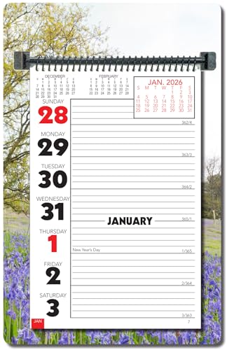 Calendar Company Wochenplanungskalender 2026, mit Platz für Notizen und Almanach-Informationen, Spiralbindung mit flacher Staffelei, 27,9 x 17,8 cm, hergestellt in den USA. (Blumen) von Calendar Company