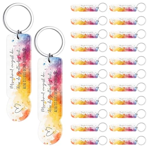 Calenxy 24 Stück Acryl Einkaufswagenchip Schlüsselanhänger Abziehbar Einkaufschip Schlüsselanhänger zum Zerlegen von Einkaufswagen für Abschluss Hochzeit Geburtstag Taufe (Manchmal Vergisst Du) von Calenxy
