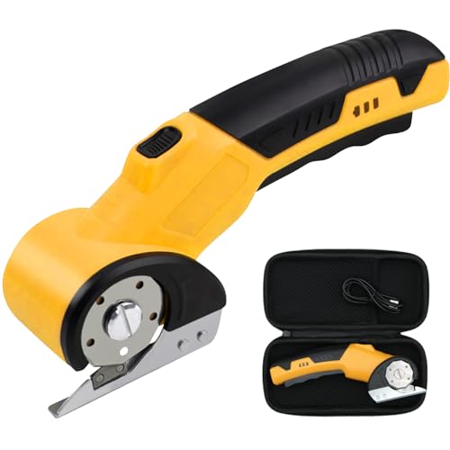 Kartonschneider Elektrische Schere 4V Kabellose Rollschneider,Akku Schere Universalschneider,Wiederaufladbarer Leistungsstarker Akkuschere für Stoff Teppich Leder von Calenxy