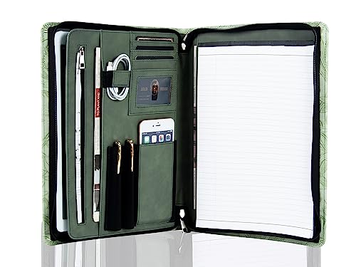 Calfinder Konferenzmappe A4, PU Leder Dokumentenmappe, Reissverschluss Schreibmappe a4, Aktenmappe mit a4 Klemmbrett, Business Portfolio Organizer, Grün Calfinder Konferenzmappe A4, PU Leder Dokumentenmappe, Reissverschluss Schreibmappe a4, Aktenmappe mit a4 Klemmbrett, Business Portfolio Organizer, Grün von Calfinder
