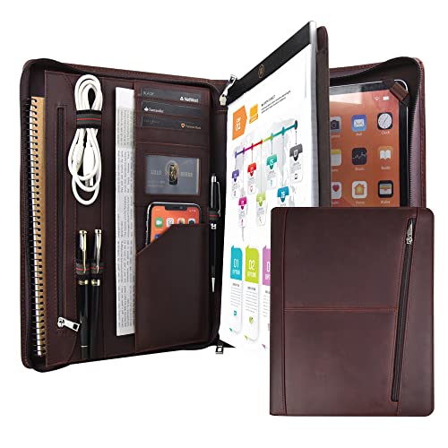 Calfinder Konferenzmappe A4, Schreibmappe A4, Leder, Dokumentenmappe, Ledermappe A4, Aktenmappe a4, Arbeitsmappe, Mappe a4,Geschenke für Fauen, Geschenke für Männer, Dunkelbraun Tablet 12.9 Calfinder Konferenzmappe A4, Schreibmappe A4, Leder, Dokumentenmappe, Ledermappe A4, Aktenmappe a4, Arbeitsmappe, Mappe a4,Geschenke für Fauen, Geschenke für Männer, Dunkelbraun Tablet 12.9 von Calfinder