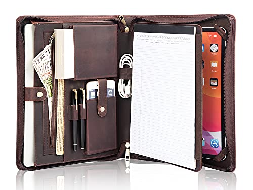 FREI NAME GRAVUR, Customized Schreibmappe A4 Konferenzmappe, Ledermappe mit Reißverschluss/A4 Klemmbrett Notizblock, Organizer Ordner Folder, Geschenk für Männer, Dunkelbraun, Customized FREI NAME GRAVUR, Customized Schreibmappe A4 Konferenzmappe, Ledermappe mit Reißverschluss/A4 Klemmbrett Notizblock, Organizer Ordner Folder, Geschenk für Männer, Dunkelbraun, Customized von Calfinder