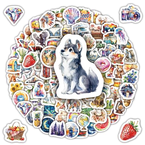 Calkkrer 100 Stücke Original-Wasserfarben-Sticker, mit ästhetischer antiker PVC-Wasserfestigkeit, ideal für Outdoor-Aktivitäten und einen kleinen frischen Stil. Calkkrer 100 Stücke Original-Wasserfarben-Sticker, mit ästhetischer antiker PVC-Wasserfestigkeit, ideal für Outdoor-Aktivitäten und einen kleinen frischen Stil. von Calkkrer