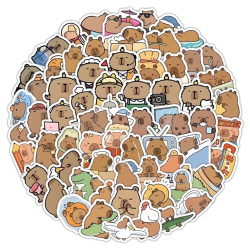 Calkkrer 120 Stück Sticker Kinder Set Mit Capybara Designs, wasserdichte Vinyl Aufkleber Für Laptop, Wasserflaschen, Gitarren Und Mehr, Als Geschenk Und Dekoration von Calkkrer