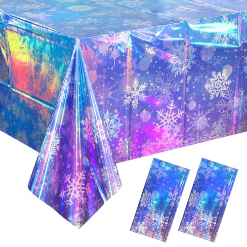 Calkkrer 2 Stück Holographische Schneeflocken Tischdecke, Tischdecke Weihnachten Glitzer, Winter Schneeflocken Deko, Tischdecke Christmas, Party Dekoration Für Wintergeburtstag Calkkrer 2 Stück Holographische Schneeflocken Tischdecke, Tischdecke Weihnachten Glitzer, Winter Schneeflocken Deko, Tischdecke Christmas, Party Dekoration Für Wintergeburtstag von Calkkrer