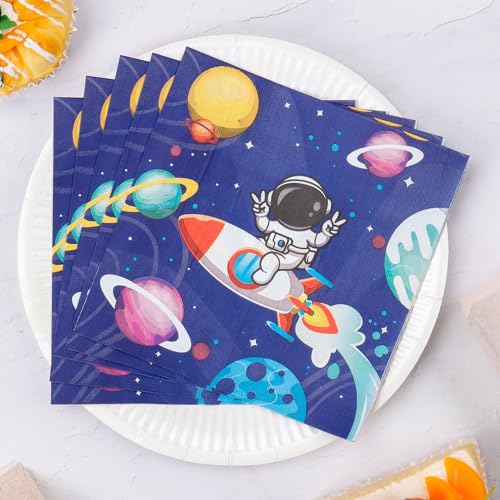 Calkkrer 20 Stück Dunkelblaue Weltraum Servietten, Astronauten Themen Partygeschirr, Kleine Planeten Dekoration, Ideal für Kinder Geburtstag, Galaxy und Rakete Motive Calkkrer 20 Stück Dunkelblaue Weltraum Servietten, Astronauten Themen Partygeschirr, Kleine Planeten Dekoration, Ideal für Kinder Geburtstag, Galaxy und Rakete Motive von Calkkrer