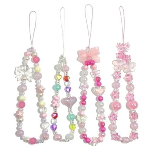 Calkkrer 4PCS Cute Handy-Anhänger, Beaded Handy-Kette, Handyband, Handgelenk-Schlaufe, Handy-Schmuck, Handy-Wrist-Strap, Aesthetic Phone Charm, Frauen, Handy-Hülle, Lanyard Calkkrer 4PCS Cute Handy-Anhänger, Beaded Handy-Kette, Handyband, Handgelenk-Schlaufe, Handy-Schmuck, Handy-Wrist-Strap, Aesthetic Phone Charm, Frauen, Handy-Hülle, Lanyard von Calkkrer