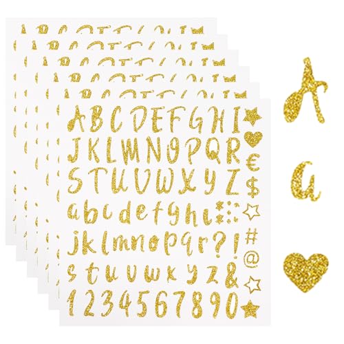 Calkkrer 6 Blatt Glitzer Buchstaben Aufkleber, Selbstklebende Vinyl Buchstaben Und Zahlen Sticker, Für Briefkasten Nummern, Klassenzimmer Deko, Schild Und Tür Aufkleber Calkkrer 6 Blatt Glitzer Buchstaben Aufkleber, Selbstklebende Vinyl Buchstaben Und Zahlen Sticker, Für Briefkasten Nummern, Klassenzimmer Deko, Schild Und Tür Aufkleber von Calkkrer