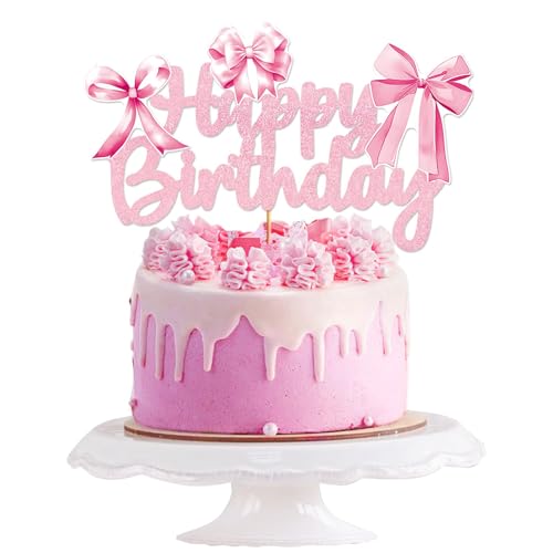 Calkkrer Schleifen Cake Topper, Schleifen Kuchen Dekorationen, Pink Kuchen Topper, Schleifen Themen Party Dekorationen für Mädchen Prinzessin Baby Shower Party Supplies Calkkrer Schleifen Cake Topper, Schleifen Kuchen Dekorationen, Pink Kuchen Topper, Schleifen Themen Party Dekorationen für Mädchen Prinzessin Baby Shower Party Supplies von Calkkrer