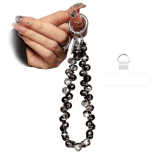 Calkkrer Schwarze Kristallperlen Handyschlaufe, Edle Mode Handykette, Glitzernde Y2K Schlüsselanhänger, Einzigartige Keychain mit Charme, Telefon Charme, Smartphone Lanyard Calkkrer Schwarze Kristallperlen Handyschlaufe, Edle Mode Handykette, Glitzernde Y2K Schlüsselanhänger, Einzigartige Keychain mit Charme, Telefon Charme, Smartphone Lanyard von Calkkrer