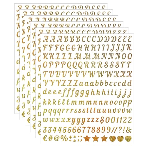 CharmBurst 6 Stück Buchstaben Aufkleber Gold 0.5 Zoll, Selbstklebende Vinyl Klebebuchstaben Kleinbuchstaben, ABC Sticker Für DIY Basteln Scrapbooking Etiketten Wunschtext Deko CharmBurst 6 Stück Buchstaben Aufkleber Gold 0.5 Zoll, Selbstklebende Vinyl Klebebuchstaben Kleinbuchstaben, ABC Sticker Für DIY Basteln Scrapbooking Etiketten Wunschtext Deko von Calkkrer