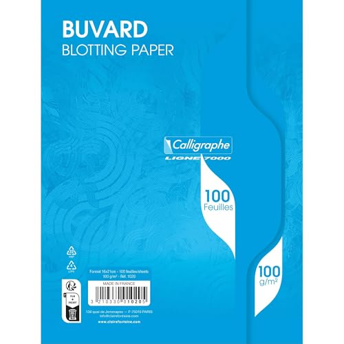 Calligraphe 1020C - 7000, Sachet 100 buvards blanc 16x21 100g von Calligraphe