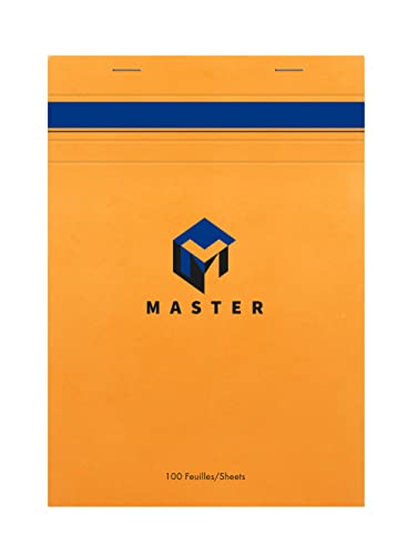 Clairefontaine 10705C - Packung mit 5 Schreibblöcken Calligraphe Master kopfseitig geheftet, DIN A5 14,8x21 cm, 50 Blatt kariert, 70g, Orange, 1 Pack von Calligraphe