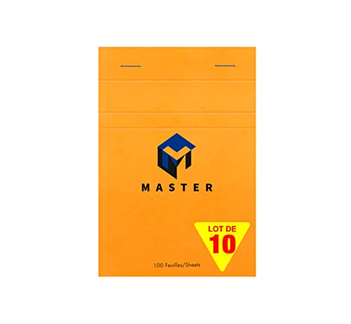 Clairefontaine 10706C - Packung mit 10 Schreibblöcken Calligraphe Master kopfseitig geheftet, DIN A6 10,5x14,8 cm, 50 Blatt kariert, 70 g, Orange, 1 Pack von Calligraphe