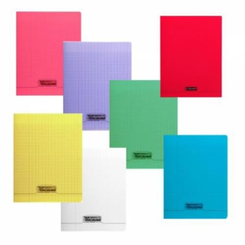 Notizheft Ligne 8000, 170 x 220, 96 P./48 Blatt, 90 g/m², mit Deckung PP sortiert, kariert 5x5 – 10 Stück von Calligraphe