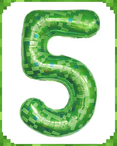 Calmi 101,6 cm große grüne Pixel Miner Thema Nummer Folienballons, Zahlen 5 verfügbar, große Partyballons im Mining-Stil für Kinder Geburtstag & Jahrestag Dekorationen Calmi 101,6 cm große grüne Pixel Miner Thema Nummer Folienballons, Zahlen 5 verfügbar, große Partyballons im Mining-Stil für Kinder Geburtstag & Jahrestag Dekorationen von Calmi