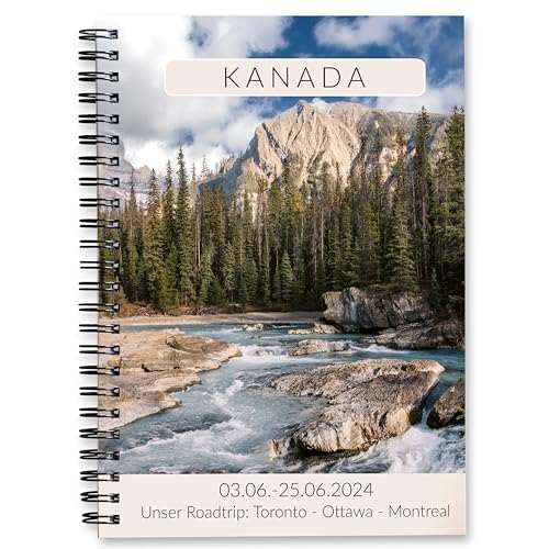 Calmondo Personalisiertes Reisetagebuch Kanada | abwechslungsreiches Achtsamkeits-Tagebuch mit Reiseplanung uvm | Für 3 Wochen | personalisierbares Reise-Geschenk für Amerika | Ringbuch DIN A5 Calmondo Personalisiertes Reisetagebuch Kanada | abwechslungsreiches Achtsamkeits-Tagebuch mit Reiseplanung uvm | Für 3 Wochen | personalisierbares Reise-Geschenk für Amerika | Ringbuch DIN A5 von Calmondo