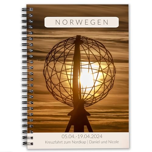 Calmondo Personalisiertes Reisetagebuch Norwegen zum Ausfüllen | interaktives Tagebuch für 3 Wochen | personalisierbares Reise-Geschenk für Norwegen und Skandinavien | Ringbuch Nordkap DIN A5 Calmondo Personalisiertes Reisetagebuch Norwegen zum Ausfüllen | interaktives Tagebuch für 3 Wochen | personalisierbares Reise-Geschenk für Norwegen und Skandinavien | Ringbuch Nordkap DIN A5 von Calmondo