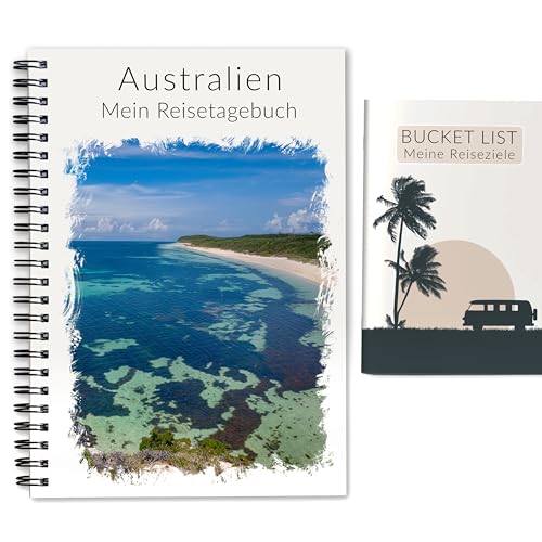 Calmondo Reisetagebuch Australien + Bucket List | Interaktiver Reiseplaner und Achtsamkeits-Tagebuch | für 3 Wochen | Abschieds-Geschenk für Auslandsjahr Au Pair Work and Travel | Ringbuch DIN A5 Calmondo Reisetagebuch Australien + Bucket List | Interaktiver Reiseplaner und Achtsamkeits-Tagebuch | für 3 Wochen | Abschieds-Geschenk für Auslandsjahr Au Pair Work and Travel | Ringbuch DIN A5 von Calmondo