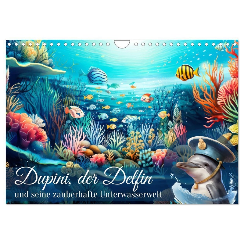 Dupini, Der Delfin, Und Seine Zauberhafte Unterwasserwelt (Wandkalender 2025 Din A4 Quer), Calvendo Monatskalender von Calvendo