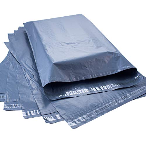 Calzette 100 x große Kunststoff-Brieftasche 43 cm x 60 cm - Versandtaschen für Versand und Verpackung mit selbstklebendem Verschluss - robuste graue Briefumschläge von Calzette