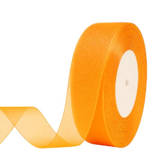 Organza-Geschenkband in Orange, 2 cm breit, 46 m – Transparentes Chiffonband für Geschenke, Basteln, Blumen, Hochzeit & Deko Organza-Geschenkband in Orange, 2 cm breit, 46 m – Transparentes Chiffonband für Geschenke, Basteln, Blumen, Hochzeit & Deko von CamareR