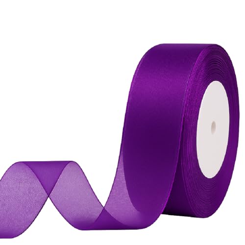 Organza-Geschenkband in Traubenlila, 2 cm breit, 46 m – Transparentes Chiffonband für Geschenke, Basteln, Blumen, Hochzeit & Deko von CamareR