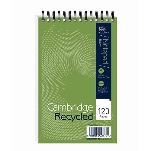 Cambridge Recycling Notizblock, liniert mit Rand 120 Seiten [10 Stück] von Cambridge