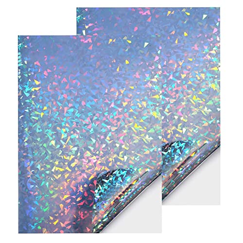 Camidy 20 Sheets Holographic Sticker Paper Clear A4 Vinyl Sticker Paper Self-Adhesive Waterproof Printable Dries Quickly Vinyl Sticker Paper, 8.25x11.7 von Camidy