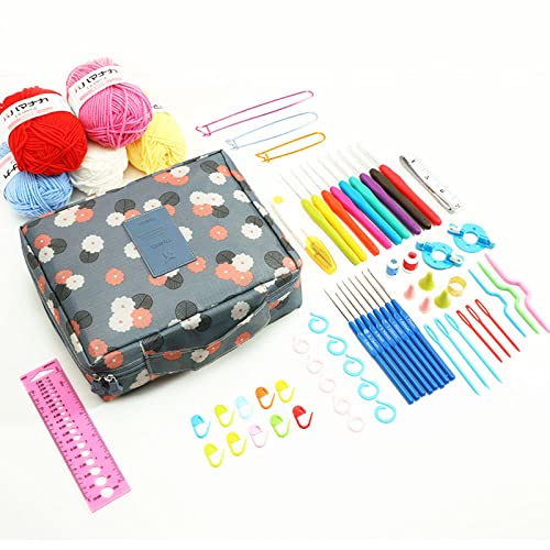 Camidy 65 Pcs Crochet Needles Kit, Crochet Kit für Anfänger, Ergonomic Crochet Hook 2. 25-6. 0 mm Portable Aufbewahrungstasche Häkelzubehör Camidy 65 Pcs Crochet Needles Kit, Crochet Kit für Anfänger, Ergonomic Crochet Hook 2. 25-6. 0 mm Portable Aufbewahrungstasche Häkelzubehör von Camidy