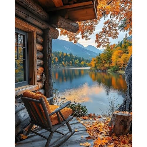 Camocin Art Malen nach Zahlen Erwachsene Landschaft, Landschaft Malen nach Zahlen Erwachsene leinwand Set, DIY Gebirge Paint by Numbers für Home Decor, Ohne Rahmen 40x50cm von Camocin Art