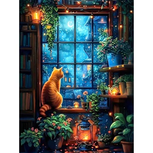 Diamond Painting Katze, 5D Kätzchen Diamond Painting Erwachsene, Landschaft Diamant Painting Bilder Set für Erwachsene, Mosaikherstellung Bastelset für Haus Wanddeko 30x40cm Diamond Painting Katze, 5D Kätzchen Diamond Painting Erwachsene, Landschaft Diamant Painting Bilder Set für Erwachsene, Mosaikherstellung Bastelset für Haus Wanddeko 30x40cm von Camocin Art