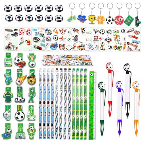 113 Stück Fußball Party Mitgebsel Kinder, Fußball Geschenke Kindergeburtstag mit Mitgebse Lesezeichen, Bleistifte Radiergummi Kugelschreiber Schlüsselanhänger Fußball-Party Deko Set für Junge Mädchen 113 Stück Fußball Party Mitgebsel Kinder, Fußball Geschenke Kindergeburtstag mit Mitgebse Lesezeichen, Bleistifte Radiergummi Kugelschreiber Schlüsselanhänger Fußball-Party Deko Set für Junge Mädchen von Camptrip