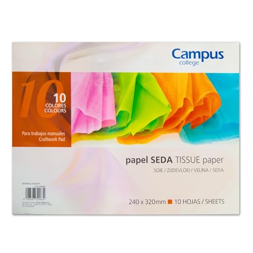 CAMPUS University 630093 – Pack von 10 Blatt Seidenpapier, 24 x 32 cm, mehrfarbig CAMPUS University 630093 – Pack von 10 Blatt Seidenpapier, 24 x 32 cm, mehrfarbig von Campus University