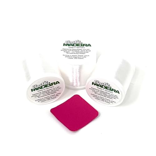 Camtiac Madeira Beilaufgarn sehr feines Elastic Beilaufgarn 3x200 Meter Snapspule inkl. Displayreiniger von Camtiac