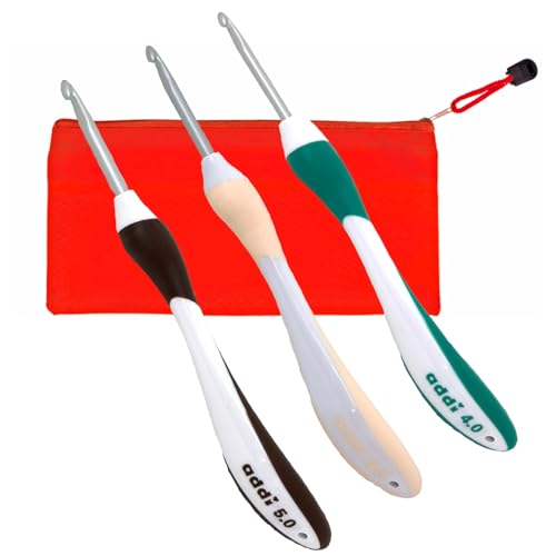 Camtiac addiSwing Maxi Häkelnadel Wollhäkelnadel mit Aufbewahrungstache 3er-Set Stärken: 4mm 4,5mm 5mm von Camtiac