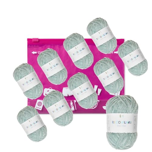 Chenille Chenillegarn Haekelgarn Bastelgarn Ricorumi Amigurumi Wolle 10 Knäul aqua von Camtiac