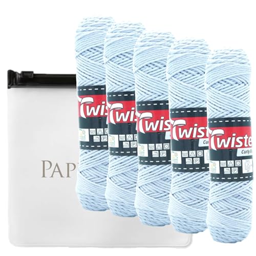 Haekelgarn Baumwollgarn Stricken Haekeln Basteln 5x50g Fb.12 Silber inkl.Zippbeutel von Camtiac