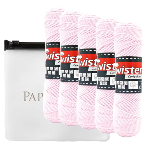 Haekelgarn Baumwollgarn Stricken Haekeln Basteln 5x50g Fb.30 rosa inkl.Zippbeutel von Camtiac