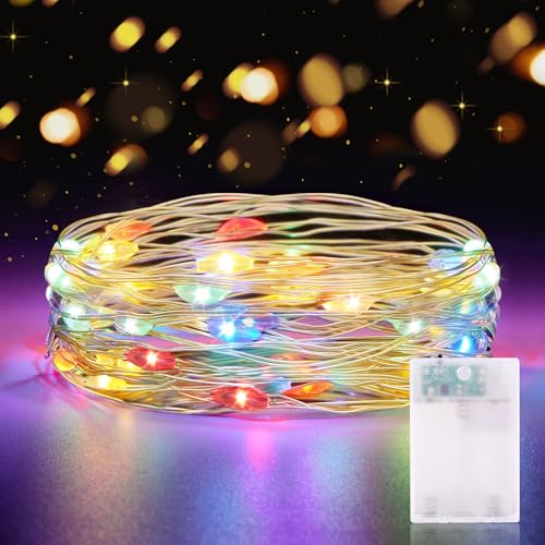 2M LED Lichterkette Bunt Batterie Timer - 20er Kupferdraht IP65 Wasserdicht für DIY Schlafzimmer Garten Party Weihnachten Hochzeit Deko von CandLuc