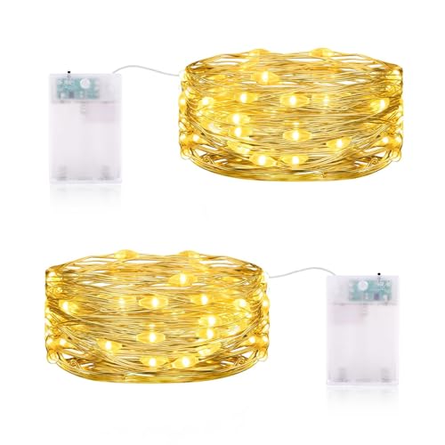 LED Lichterkette Batterie mit Timer, 3 meter 30 LED Lichterketten Innen Warmweiß Kupferdraht Ip65 Wasserdicht Mini Lichterketten für Zimmer Garten KrüGe Weihnachten Halloween Hochzeit Dekoration von CandLuc