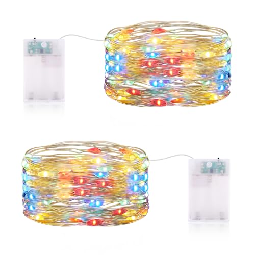 Lichterkette Batterie Mit Timer - 2 x 50er LED 5M Mini IP65 Wasserdicht für Party, Weihnachten, Halloween, Hochzeit Deko von CandLuc